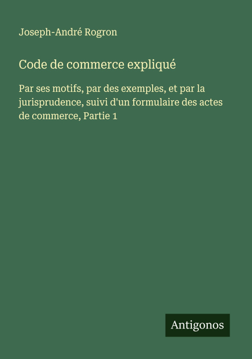 Knjiga Code de commerce expliqué 