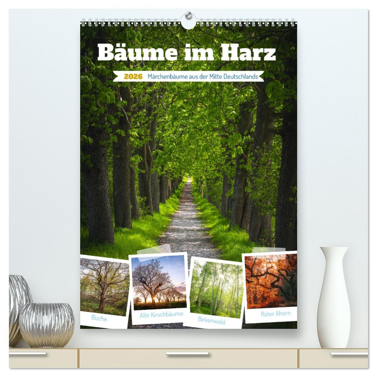 Kalendář/Diář Bäume im Harz (hochwertiger Premium Wandkalender 2026 DIN A2 hoch), Kunstdruck in Hochglanz Calvendo