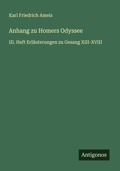 Kniha Anhang zu Homers Odyssee Karl Friedrich Ameis