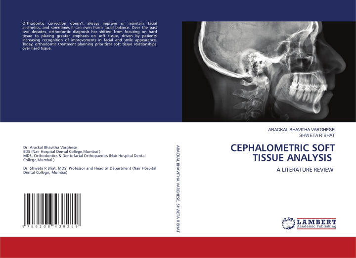 Kniha CEPHALOMETRIC SOFT TISSUE ANALYSIS Shweta R Bhat