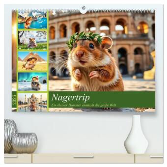 Kalendář/Diář Nagertrip - Ein kleiner Hamster entdeckt die große Welt (hochwertiger Premium Wandkalender 2026 DIN A2 quer), Kunstdruck in Hochglanz Calvendo