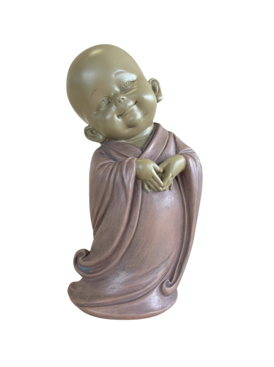 Kniha Statuette Moine Souriant 16,7 cm en Résine - Rouge 