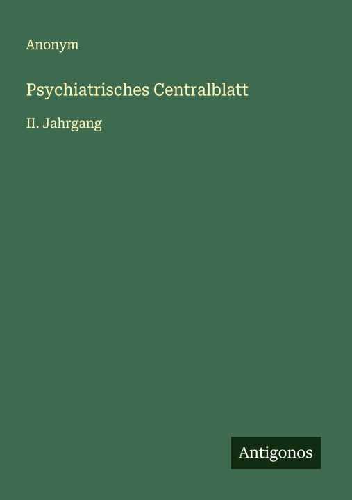Libro Psychiatrisches Centralblatt 