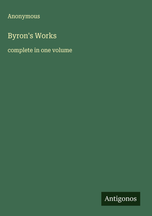 Kniha Byron's Works 
