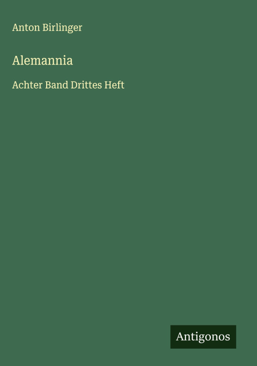 Kniha Alemannia Anton Birlinger