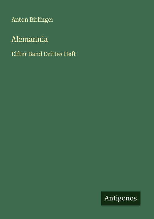 Knjiga Alemannia Anton Birlinger