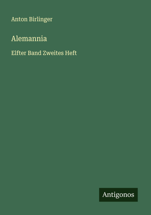 Kniha Alemannia Anton Birlinger