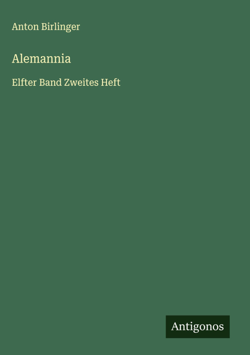 Kniha Alemannia Anton Birlinger