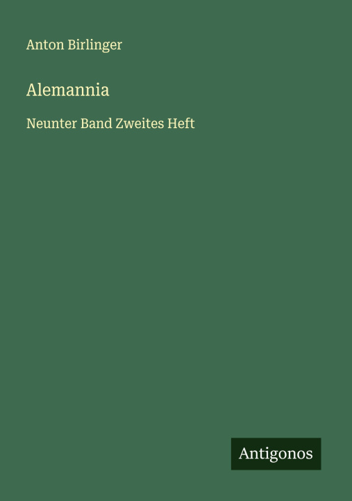Kniha Alemannia Anton Birlinger