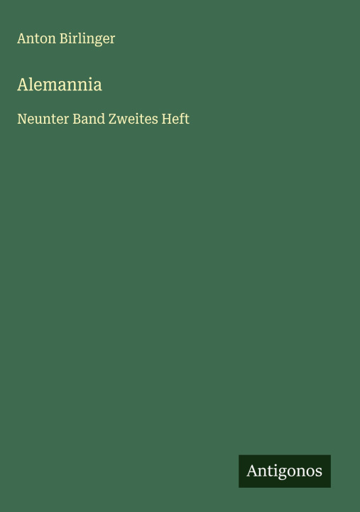 Kniha Alemannia Anton Birlinger