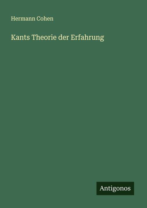 Kniha Kants Theorie der Erfahrung 
