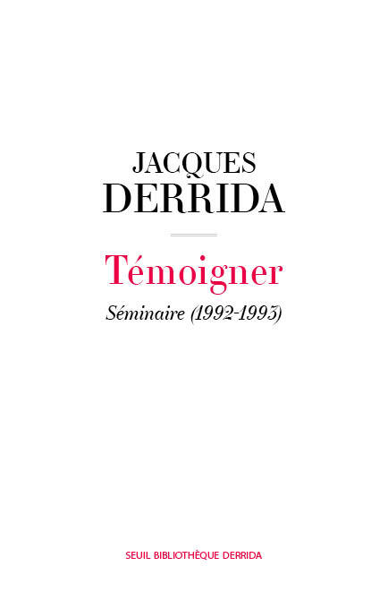 Kniha Témoigner Jacques Derrida