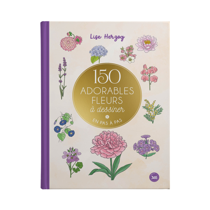Kniha 150 adorables fleurs à dessiner en pas à pas 