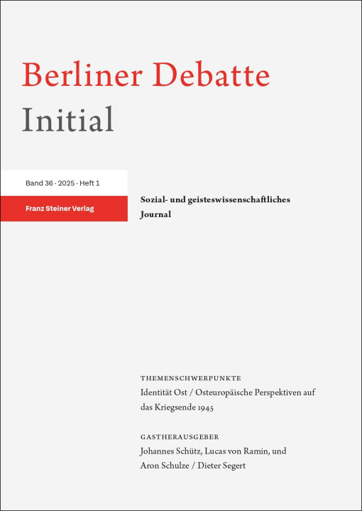 Książka Berliner Debatte Initial 36 (2025) 1 Berliner Debatte Initial e.V.