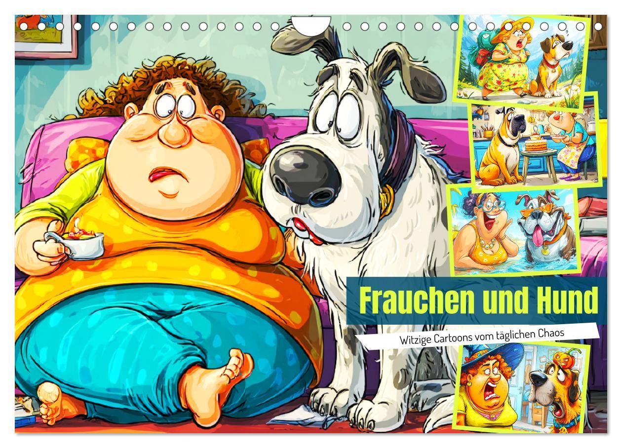 Kalendář/Diář Frauchen und Hund. Witzige Cartoons vom täglichen Chaos (Wandkalender 2026 DIN A4 quer), CALVENDO Monatskalender Calvendo