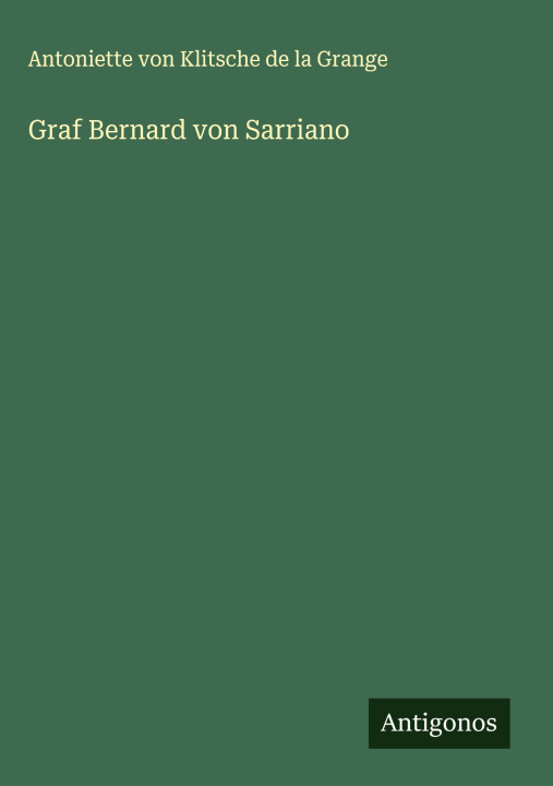 Knjiga Graf Bernard von Sarriano 