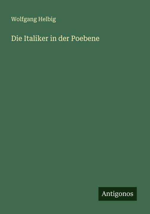 Kniha Die Italiker in der Poebene 