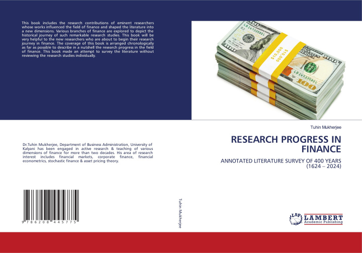 Kniha RESEARCH PROGRESS IN FINANCE Tuhin Mukherjee