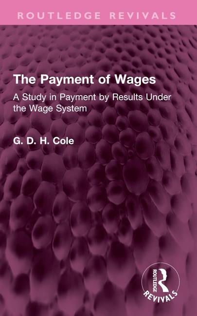 Kniha Payment of Wages G.D.H. Cole