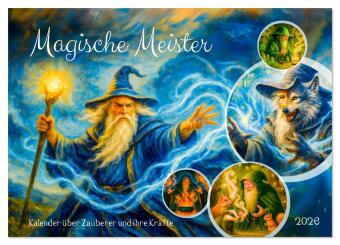 Kalendár/Diár Magische Meister - Kalender über Zauberer und ihre Kräfte (Wandkalender 2026 DIN A3 quer), CALVENDO Monatskalender Calvendo
