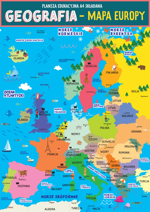 Kniha Karta edukacyjna Geografia Mapa Europy 