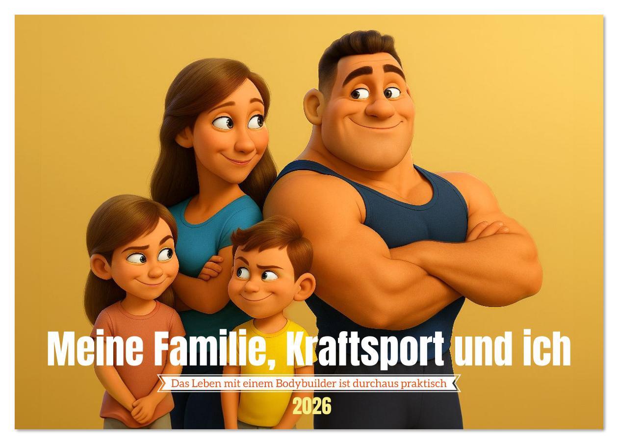 Kalendář/Diář Meine Familie, Kraftsport und ich (Tischkalender 2026 DIN A5 quer), CALVENDO Monatskalender Calvendo