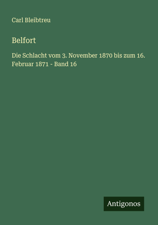 Kniha Belfort Carl Bleibtreu