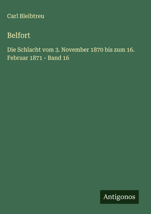Kniha Belfort Carl Bleibtreu
