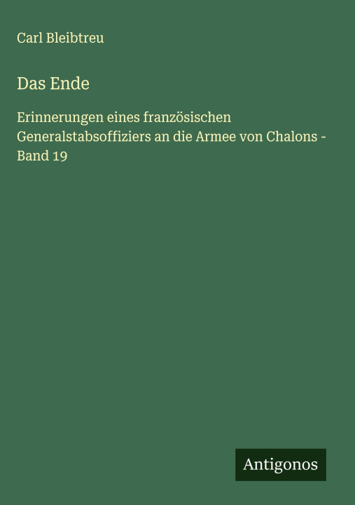 Kniha Das Ende Carl Bleibtreu