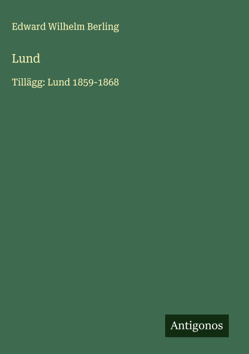 Knjiga Lund Edward Wilhelm Berling