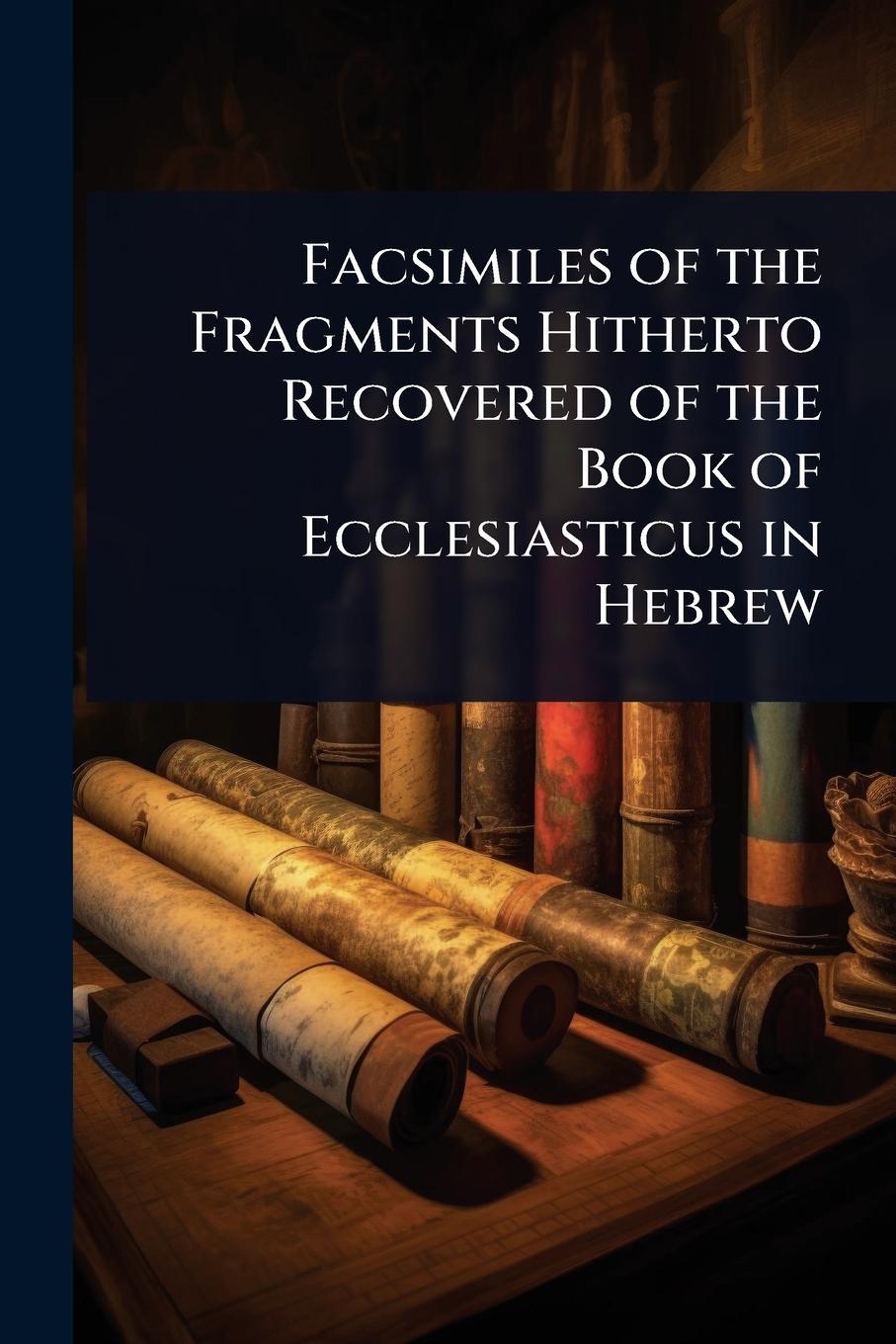 Kniha Facsimiles of the Fragments Hitherto Recovered of the Book of Ecclesiasticus in Hebrew 