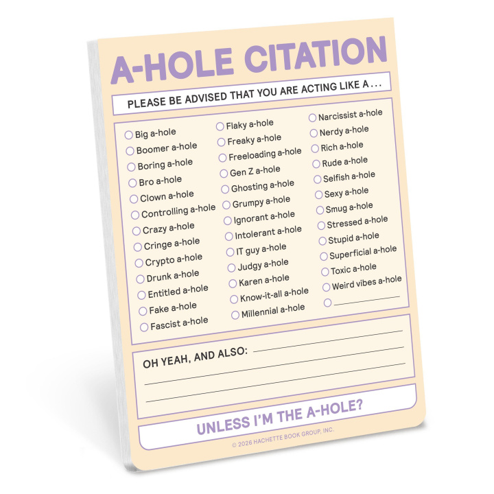 Buch A-Hole Citation: Nifty Notes Knock Knock