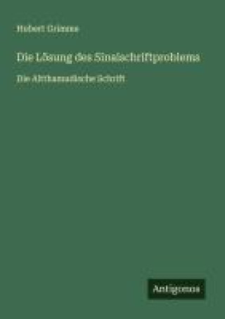 Knjiga Die Lösung des Sinaischriftproblems Hubert Grimme