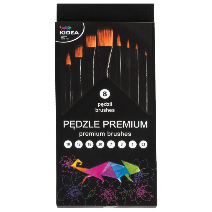 Knjiga Pędzle Premium Kidea  8szt. 
