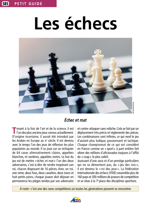 Kniha LES ECHECS 