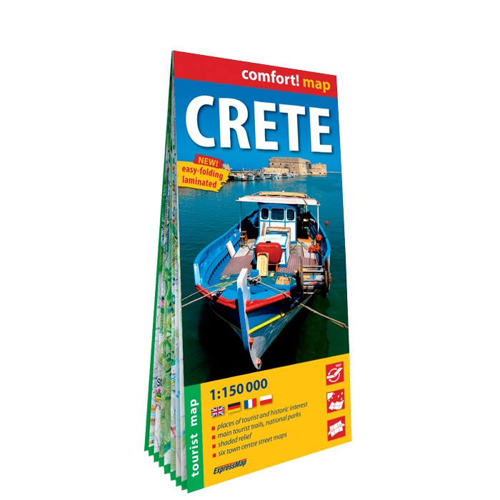 Tlačovina Crete tourist map 1:150 000 laminat 2023 Opracowanie zbiorowe