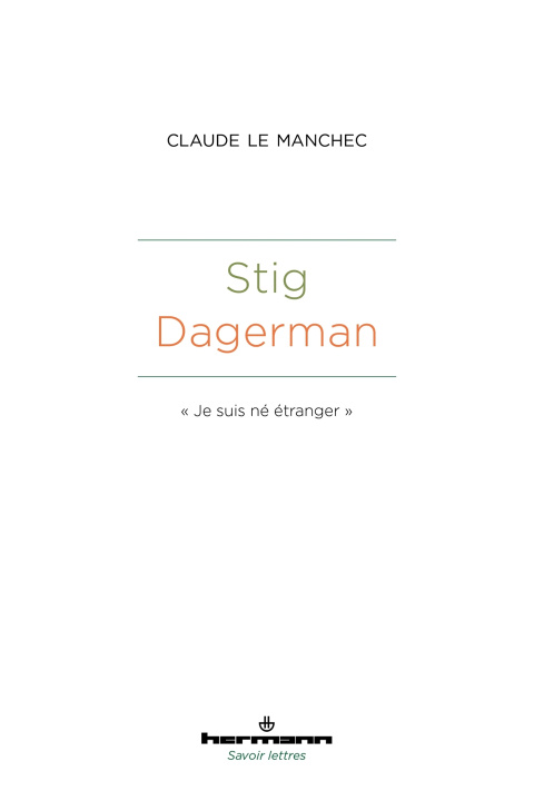 Kniha Stig Dagerman Claude Le Manchec