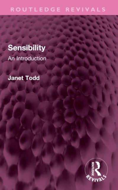 Kniha Sensibility Janet Todd