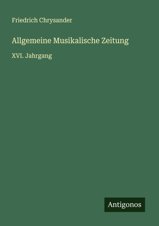 Kniha Allgemeine Musikalische Zeitung 