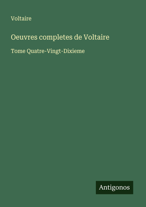 Kniha Oeuvres completes de Voltaire 