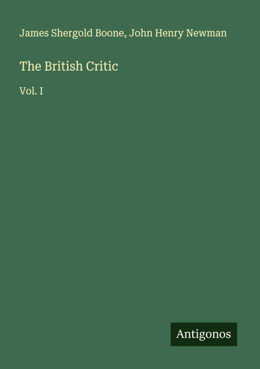 Kniha The British Critic John Henry Newman