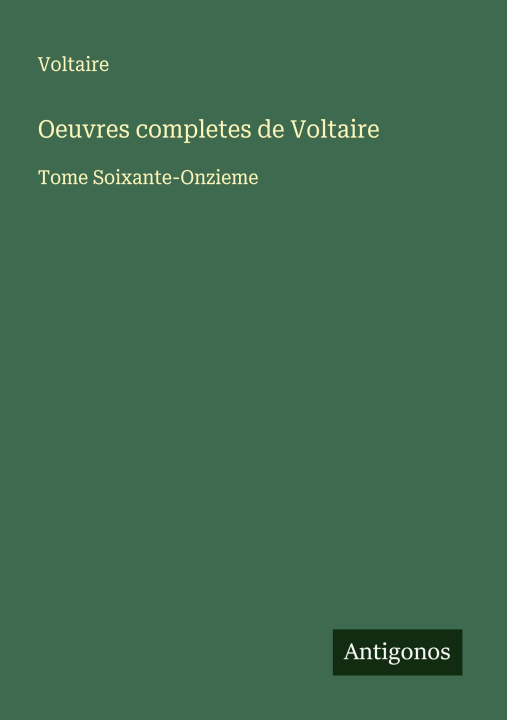 Kniha Oeuvres completes de Voltaire 