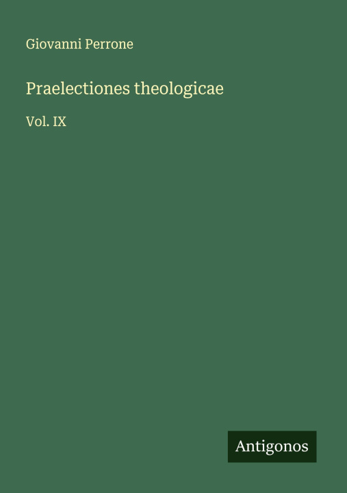 Boek Praelectiones theologicae 