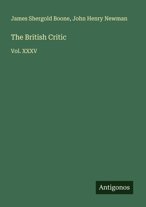 Kniha The British Critic John Henry Newman