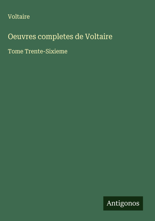 Kniha Oeuvres completes de Voltaire 