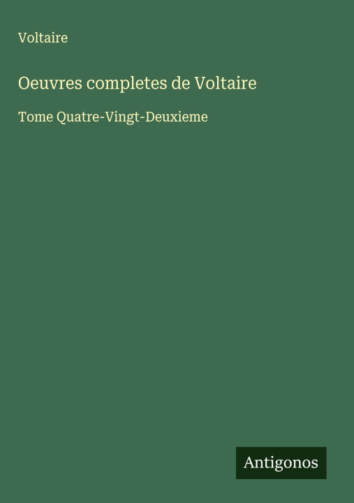 Kniha Oeuvres completes de Voltaire 