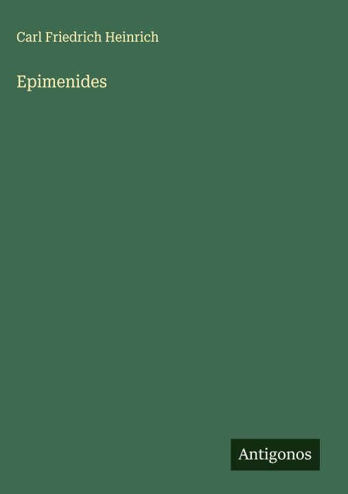 Kniha Epimenides Carl Friedrich Heinrich