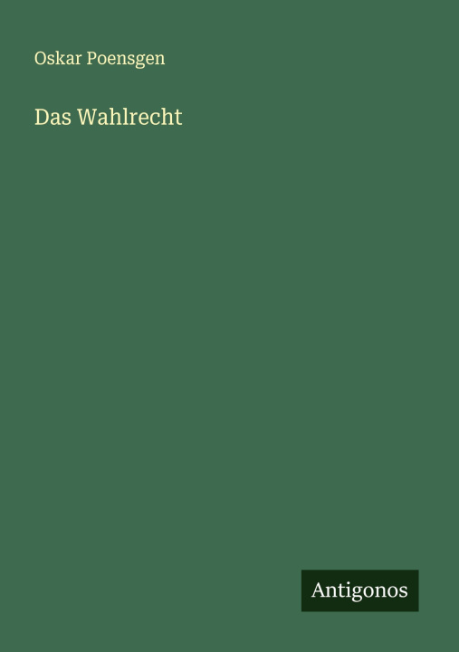 Knjiga Das Wahlrecht 