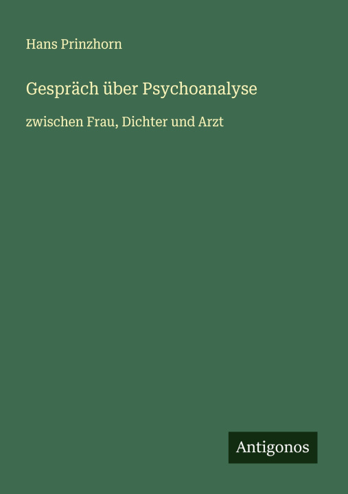 Boek Gespräch über Psychoanalyse Hans Prinzhorn