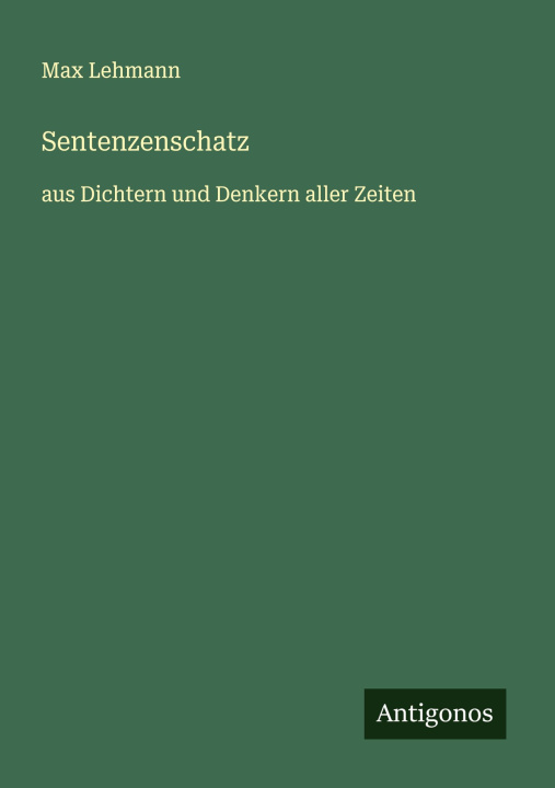 Kniha Sentenzenschatz Max Lehmann